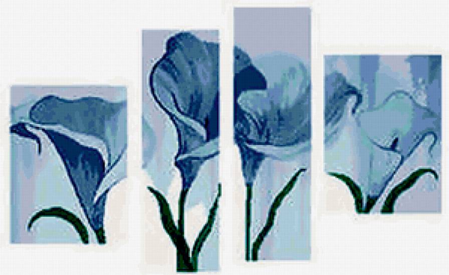 Триптих - каллы, цветы - предпросмотр