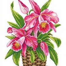 Оригинал схемы вышивки «Розовая орхидея» (№308015)