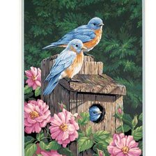 Оригинал схемы вышивки «птицы в саду» (№308805)