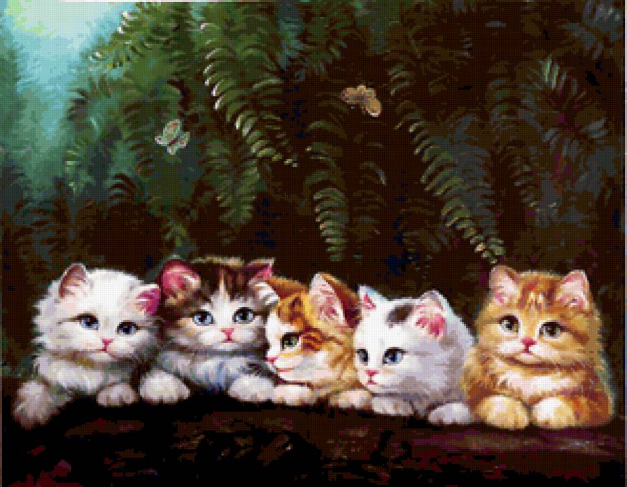 кошечки 22 - животные, кошки, картины - предпросмотр
