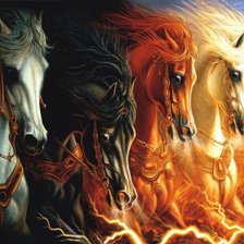 Оригинал схемы вышивки «четыре коня аппокалипсиса» (№311851)