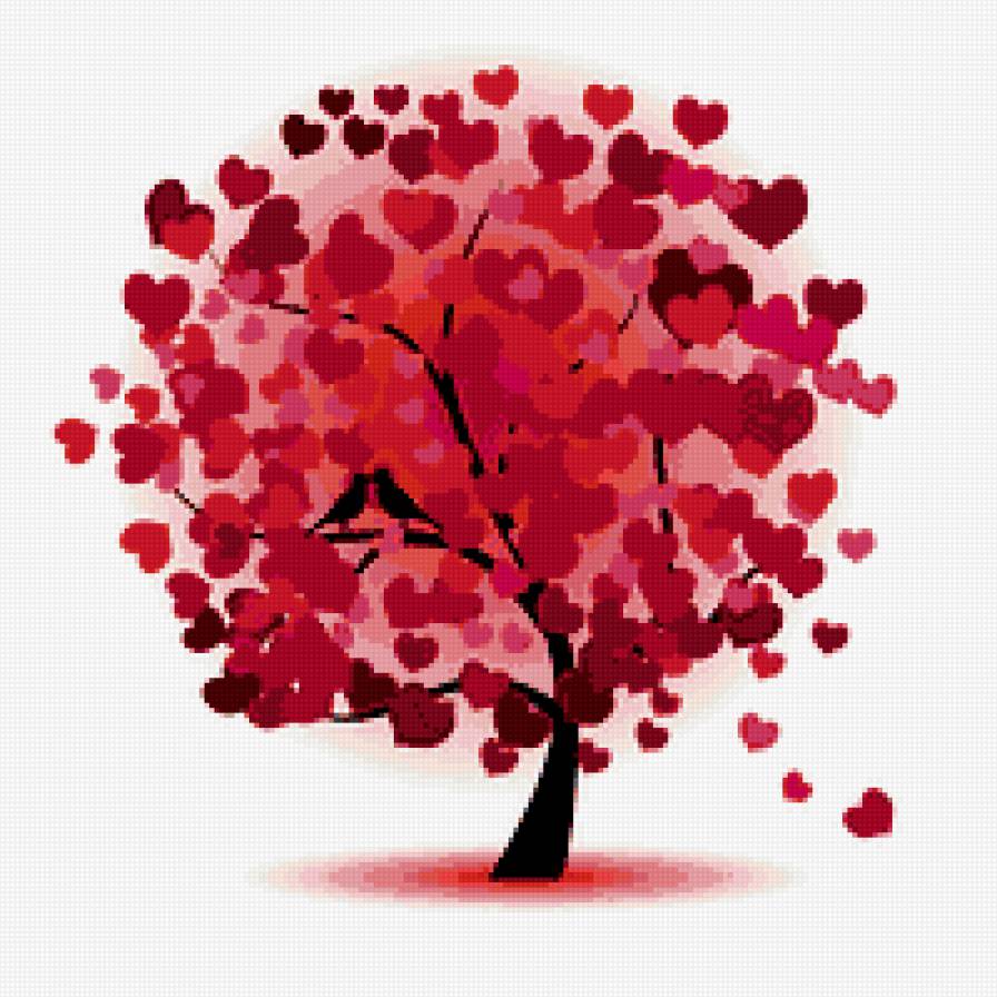дерево - растение, дерево, сердечки, дерево любви - предпросмотр