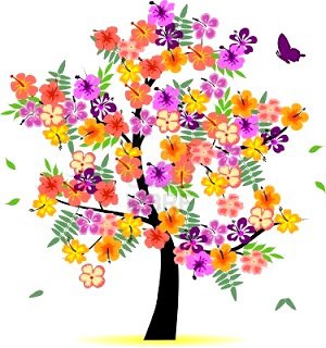 Цветочное дерево - цветы, дерево - оригинал
