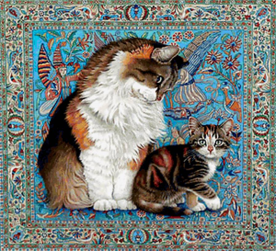 кошка и котенок - котенок, кошка - предпросмотр