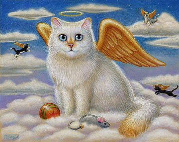 кот с золотыми крыльями - ангел, кот - оригинал