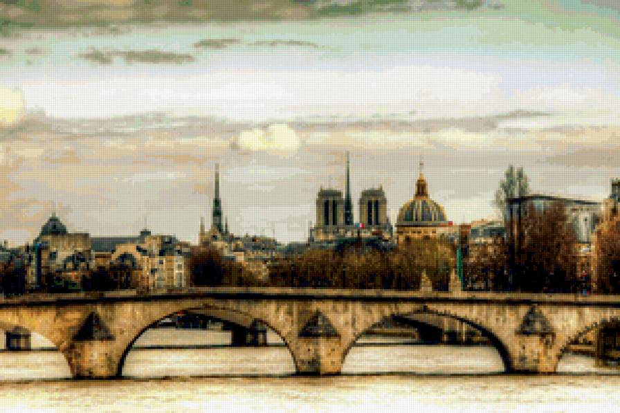 Вид на Сите с моста Моста Исскуств - иль де ля сите, понт ар, нотр-дам, понт дез а, париж, франция - предпросмотр