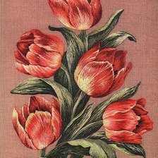 Оригинал схемы вышивки «тюльпаны» (№314199)