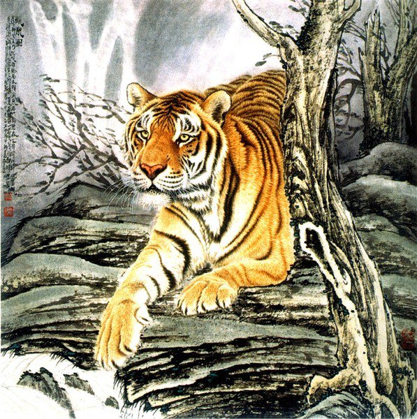 Тигр - подушка, звери, хишники - оригинал