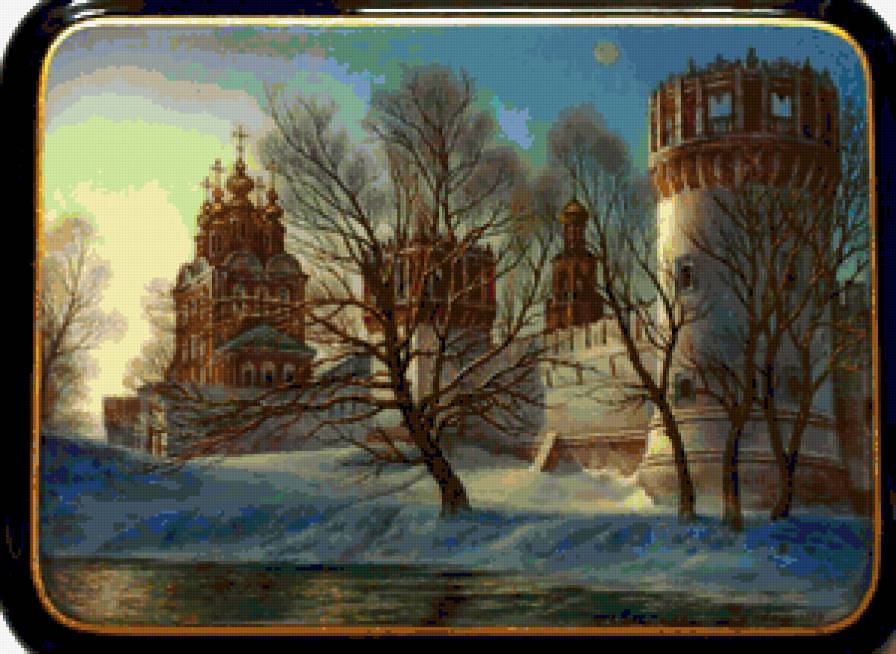 Новодовичий монастырь - соборы, живопись, монастыри, церкви, пейзаж, роспись, храмы - предпросмотр