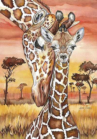 Рядом с мамочкой - малыши, рядом с мамочкой, любовь, африка, природа, жирафы, жираф - оригинал