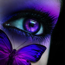 женский глаз и бабочка