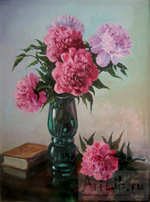 весенний букет - картина цветы букет ваза пионы - оригинал