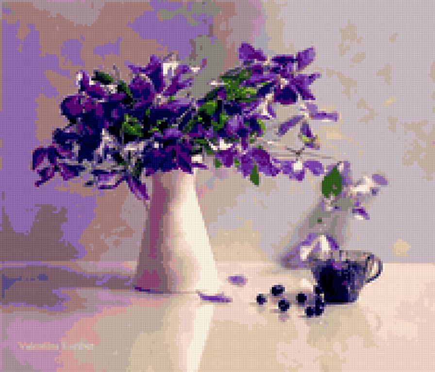 нежный букетик - картина натюрморт цветы ваза - предпросмотр