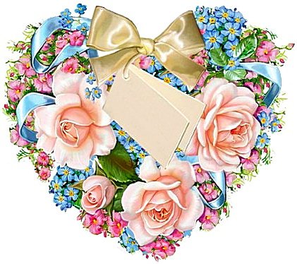 Цветочное сердце в подарок - сердце, розы, цветы - оригинал