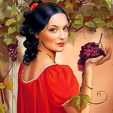 Девушка и виноград