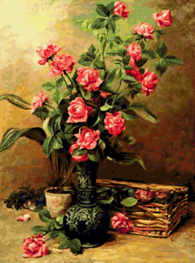 №328443 - цветы, натюрморт, розы, букет - предпросмотр