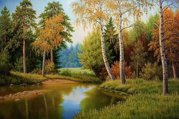 Серия "Пейзажи" - пейзаж, река, осень - оригинал