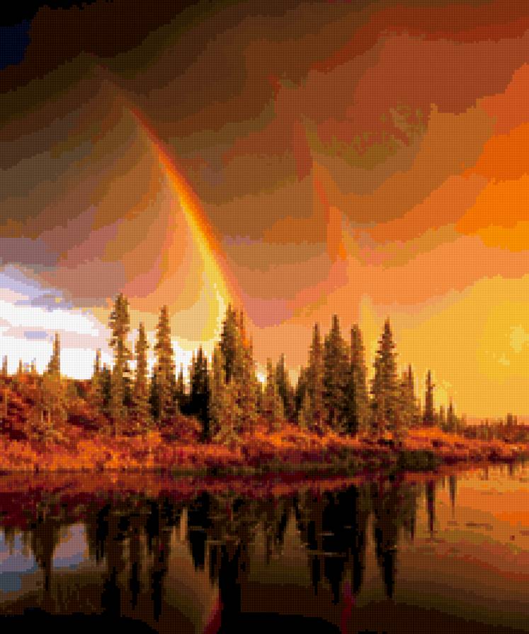 Золотой лес - лес, закат, осень, природа - предпросмотр