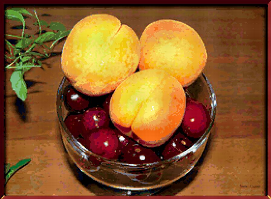 Абрикосы и черешня - ягоды, фрукты, натюрморт, на кухню - предпросмотр
