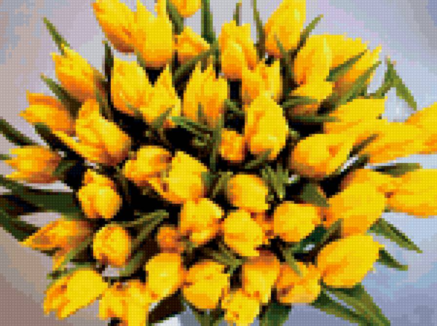 Тюльпаны желтые - букет, тюльпаны, цветы - предпросмотр