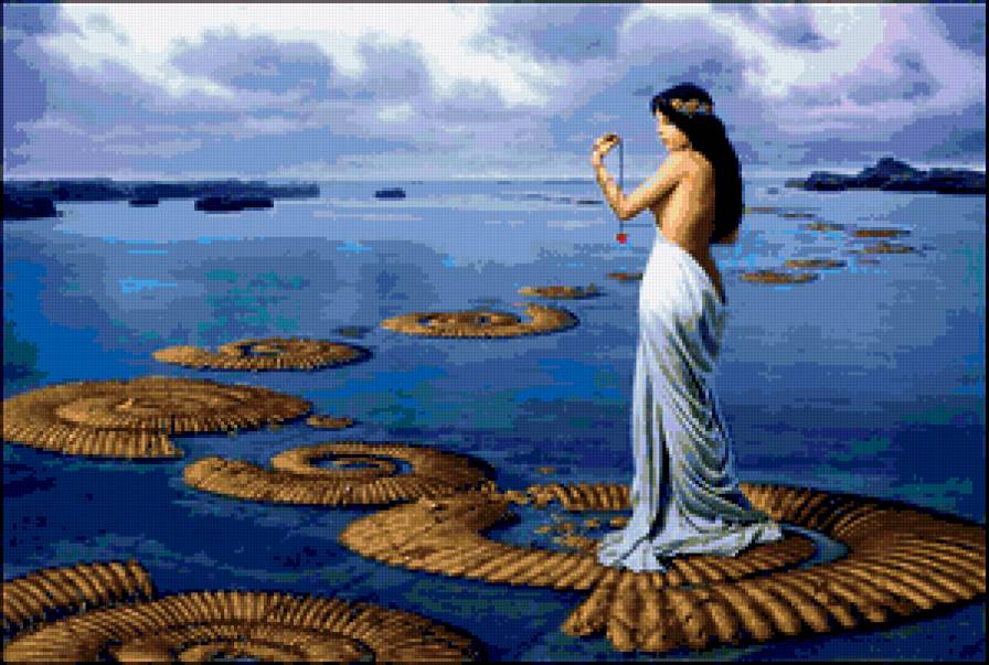 Афродита - пейзаж, море, девушка - предпросмотр