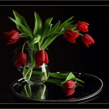 Оригинал схемы вышивки «красные тюльпаны» (№332340)