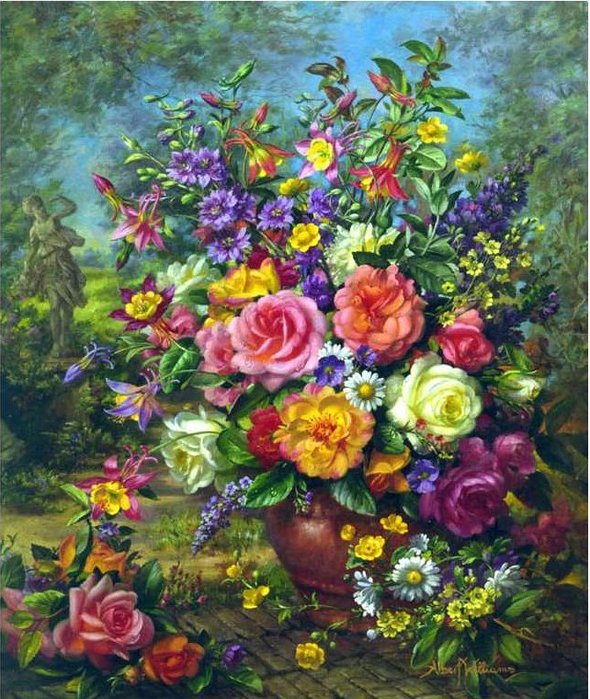 букет - картина, цветы, букет - оригинал