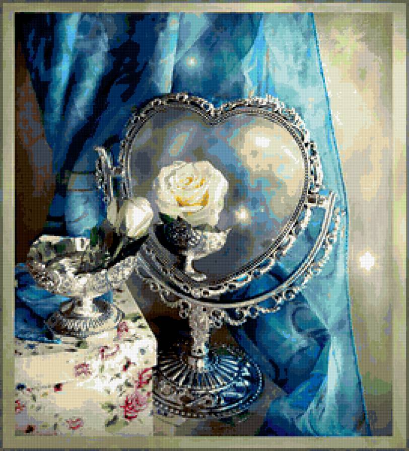 №333957 - цветы, роза, букет, зеркало, натюрморт - предпросмотр