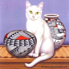 Оригинал схемы вышивки «натюрморт с котом» (№335319)
