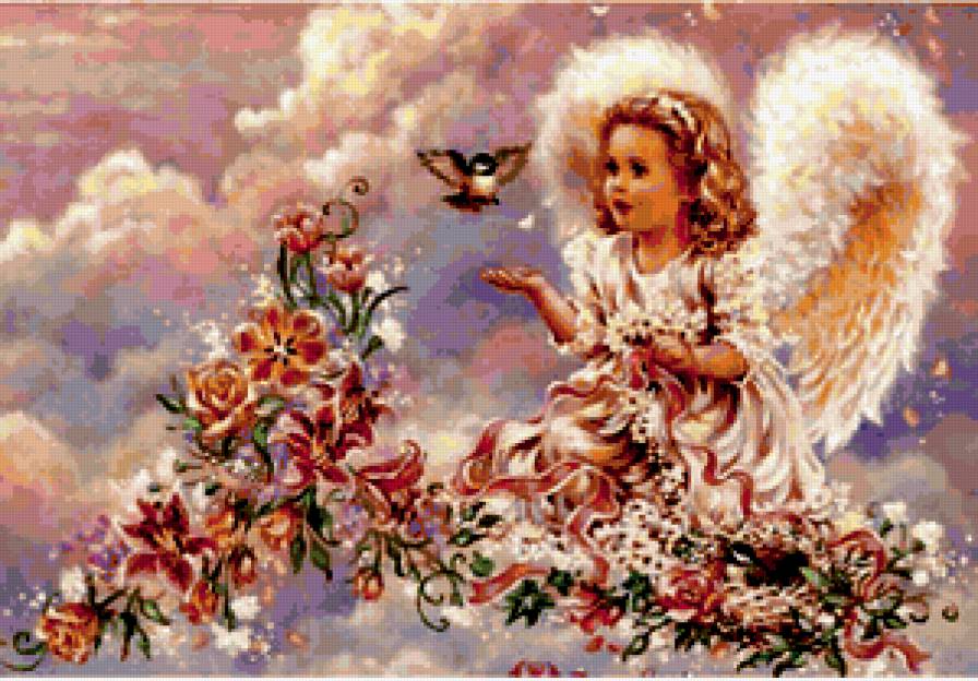 ангелик з квітами - предпросмотр