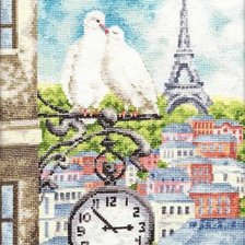 Оригинал схемы вышивки «голуби в париже» (№335797)