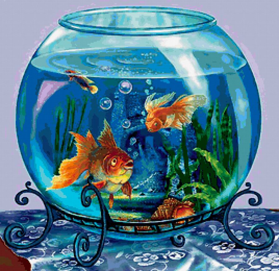 Рыбки в аквариуме - рыбки, аквариум - предпросмотр