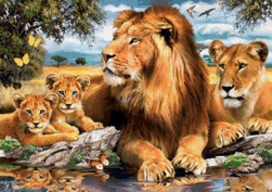 Семейство львов - оригинал