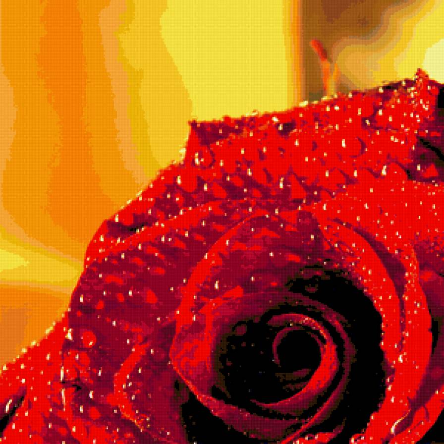 Роза-1 (под размер канвы 40х60) - роза, красная, цветок - предпросмотр