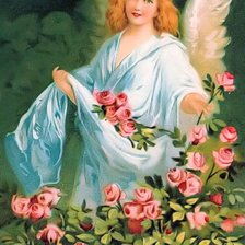 Оригинал схемы вышивки «ангел з квітами» (№337866)