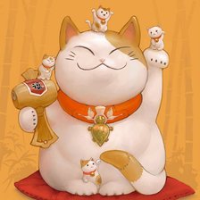 Схема вышивки «Maneki-neko»