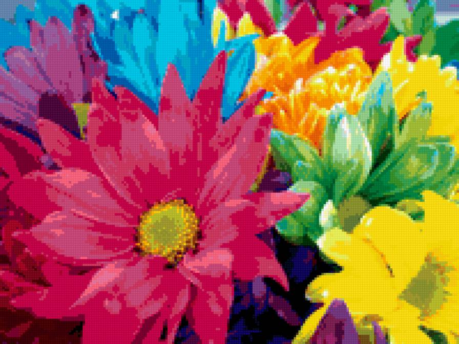 Цветы яркие - букеты, цветы - предпросмотр