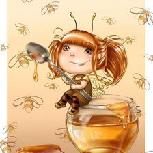 Оригинал схемы вышивки «Пчелка сладкая» (№341838)