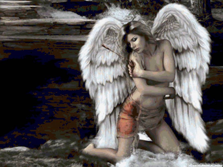 Раненый ангел - крылья, девушка, фэнтэзи, ангел - предпросмотр