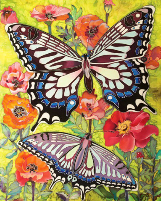 Бабочки - цветок, насекомые, бабочка, рисунок - оригинал