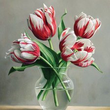 Оригинал схемы вышивки «тюльпаны в вазе» (№343370)