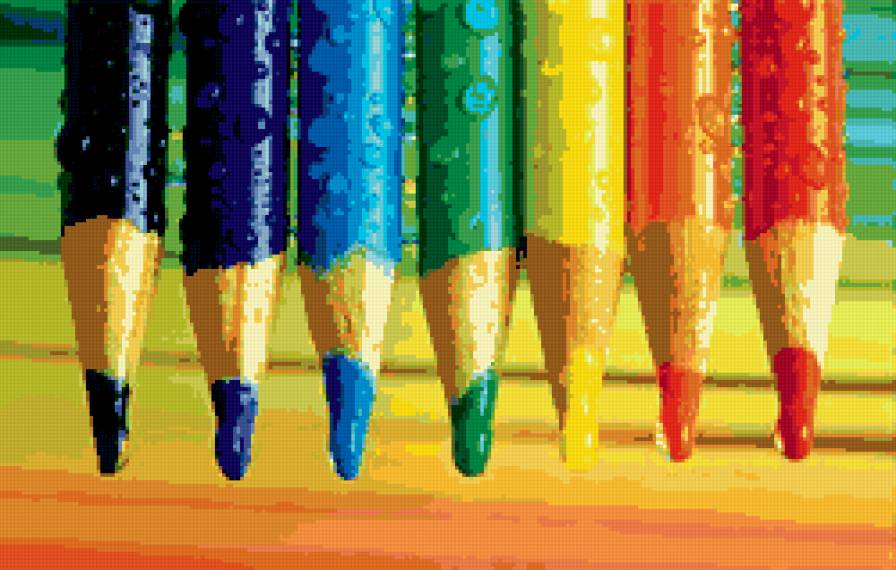 карандаши 2 - карандаш, яркий, палитра - предпросмотр