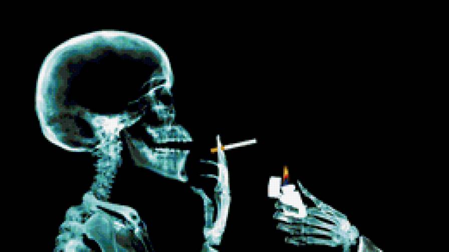 сигарета - скелет, кости, сигарета - предпросмотр