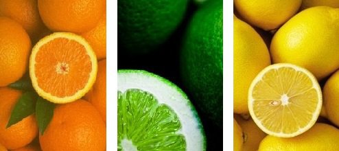 триптих фрукты - цитрус, фрукты, триптих, апельсин, лайм, лимон - оригинал
