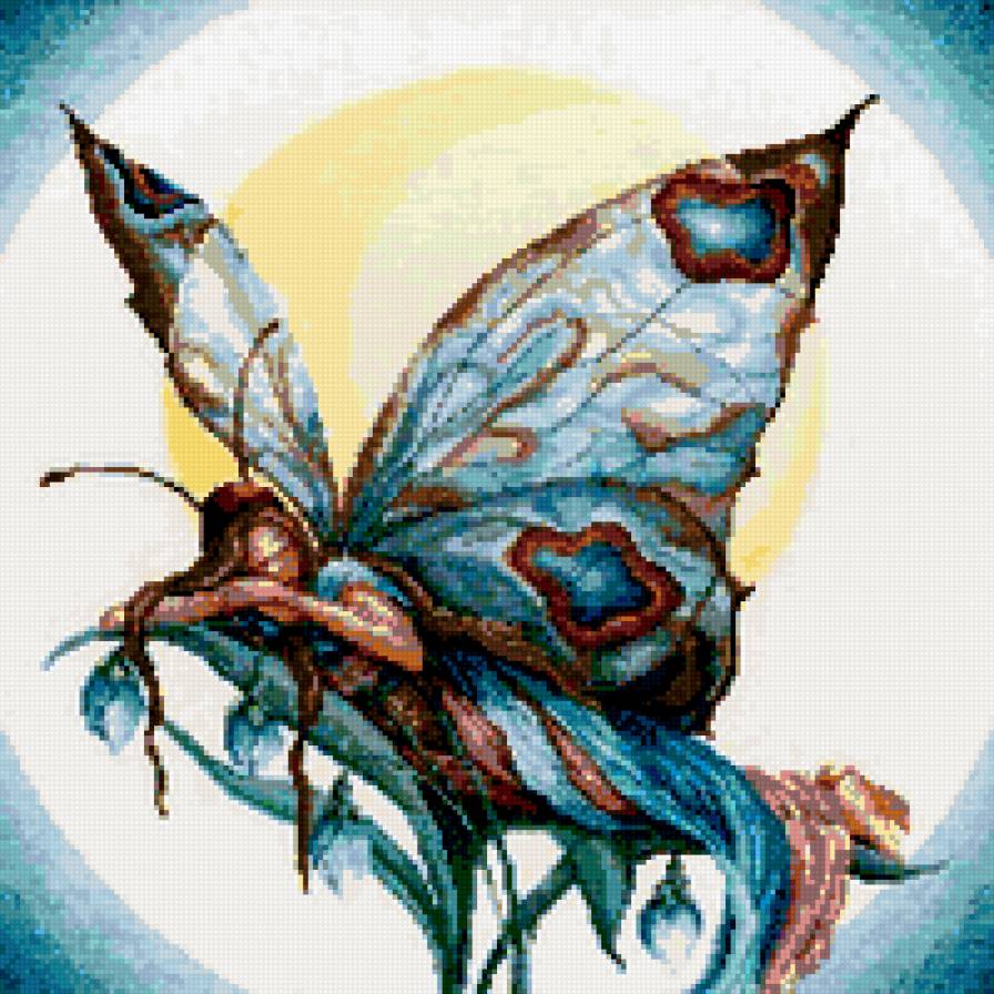 Бабочка ночь - девушка, фея - предпросмотр