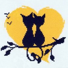 Схема вышивки «влюбленные коты»