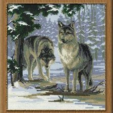 Оригинал схемы вышивки «волки» (№344145)