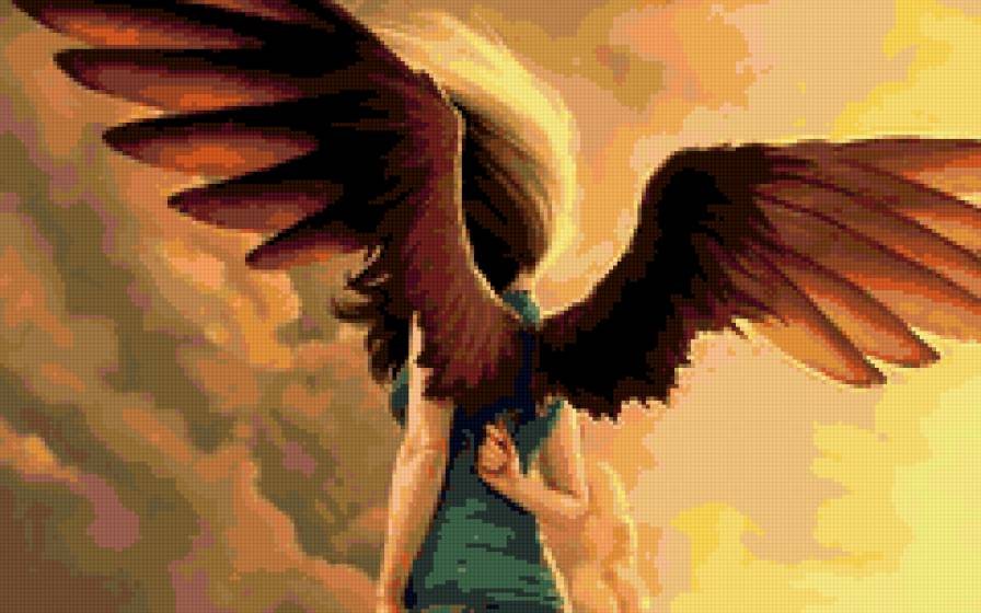 крылья за спиной - ангел, крылья - предпросмотр