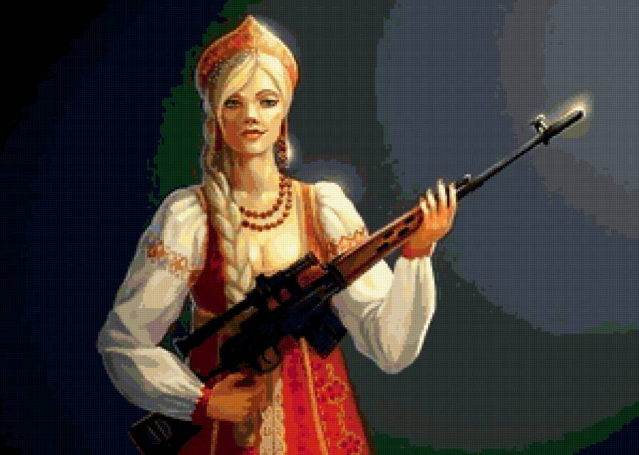 русская женщина - женщина, автомат, русский - предпросмотр