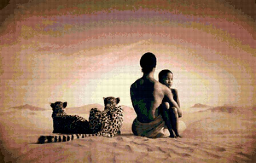 африка - дети, ребенок, пейзаж, материнство, гепард, африка - предпросмотр